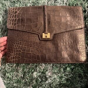 Monica chiang leather oversized clutch
